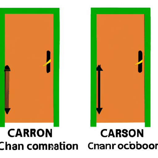 איור המתאר את טביעת הרגל הפחמנית המופחתת של דלת מתוצרת מקומית, בהשוואה לדלת מיובאת.